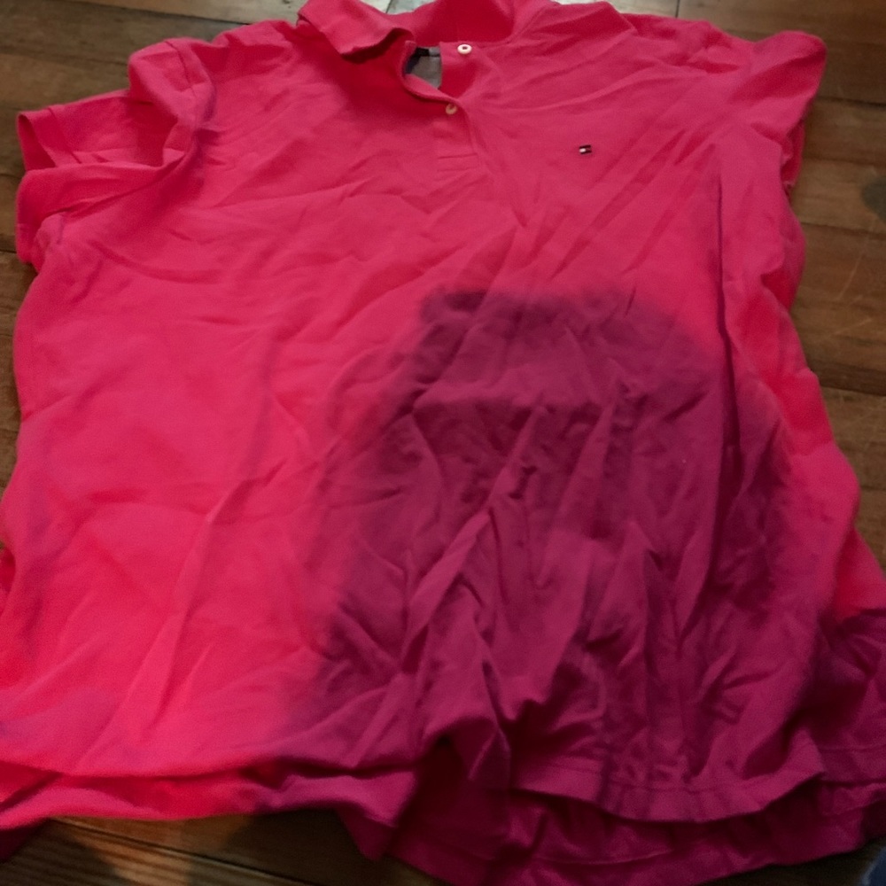 pink tommy hilfiger polo